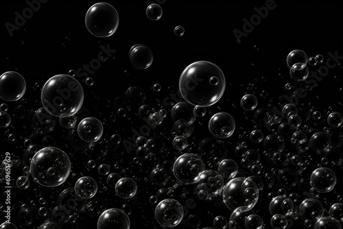 Elegant Bubble Texture Against Black Background
