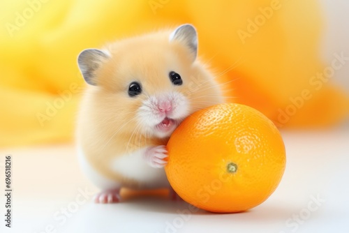 Cute Animal With Peachyorange Ball Or Toy For Pet Playtime