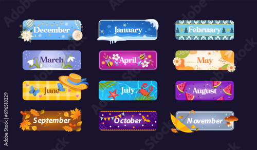 Months of the year template design
