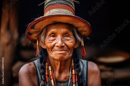 Portrait Of A Guarani Indigenous Woman From Brazil