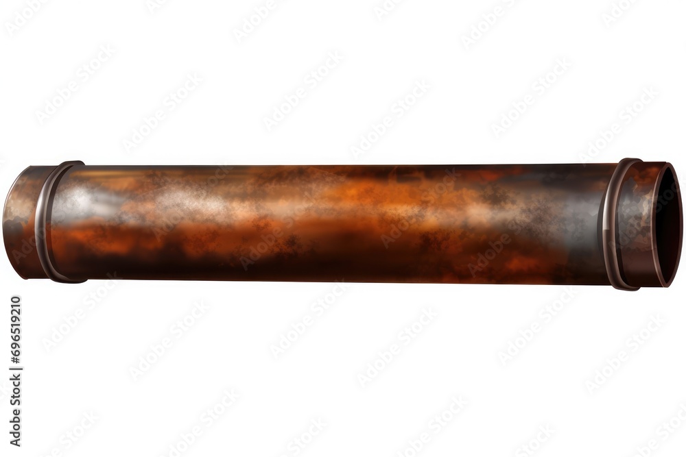 Obraz premium Rusty Metal Pipe On Transparent Background
