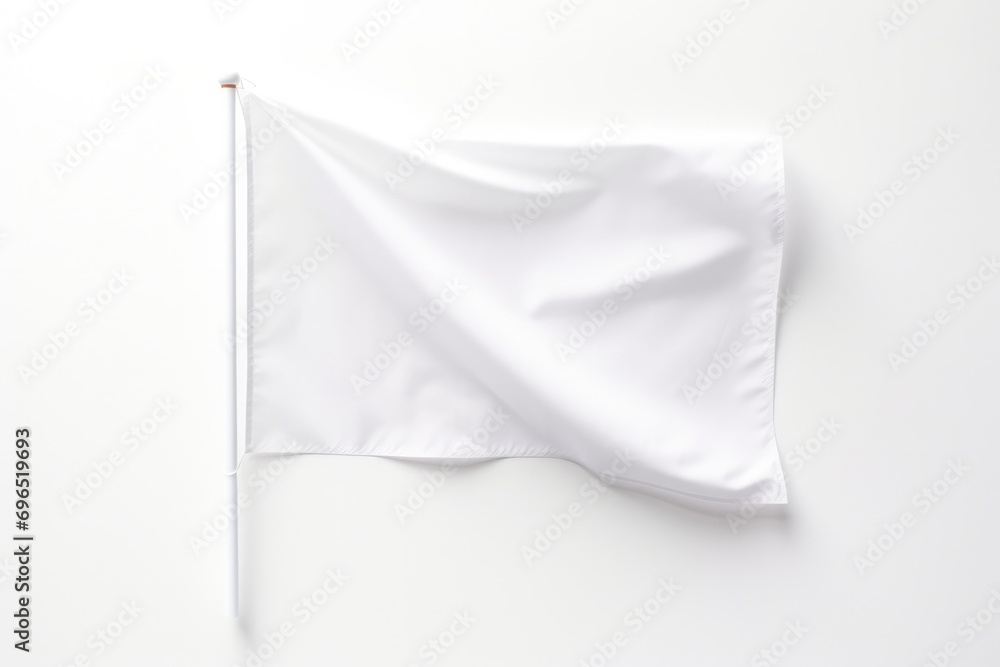 White Flag On White Background Layout