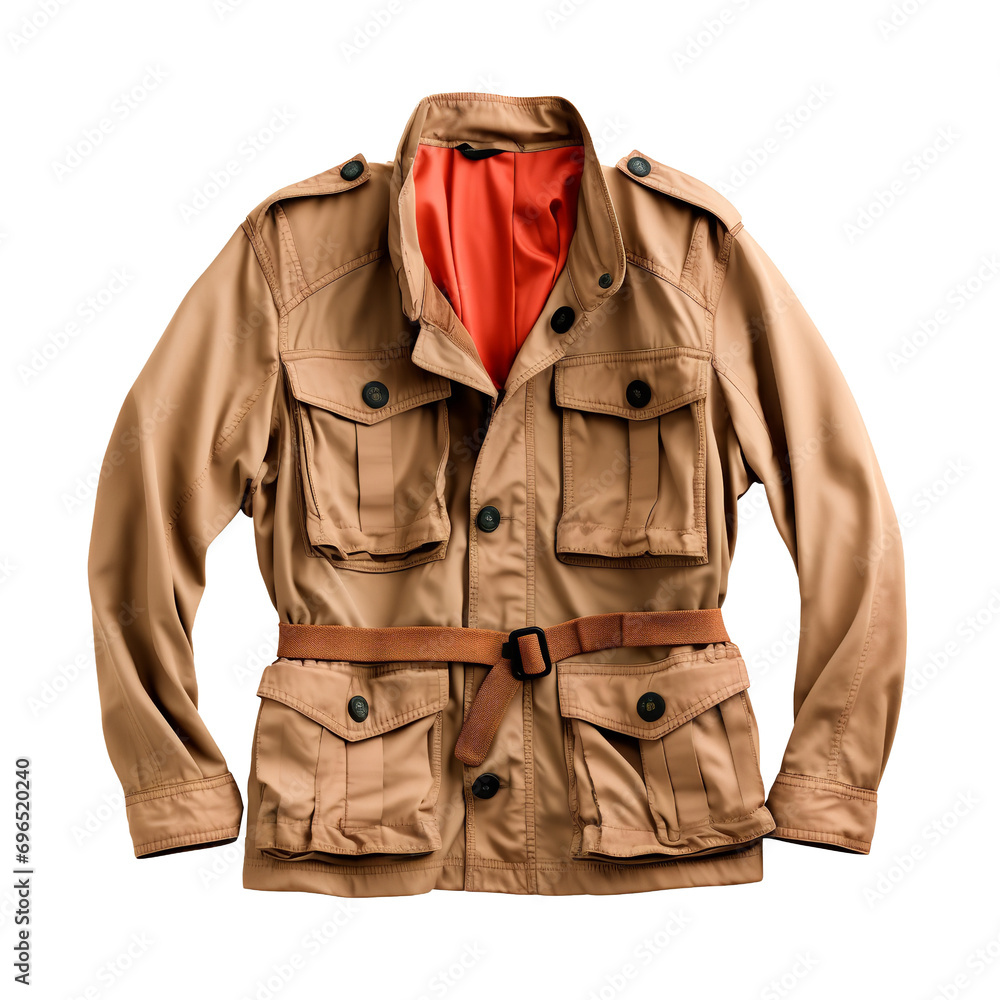 Magnificent Safari Jacket military style isolated on transparent background Magnificent Safari Jacket military style isolated on transparent background
