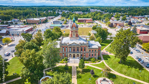 Aerial View of Grand Courthouse in Goshen Town Square photo