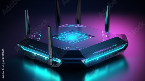 modern high speed 5g next generation router for home secure networks, communication, 16:9