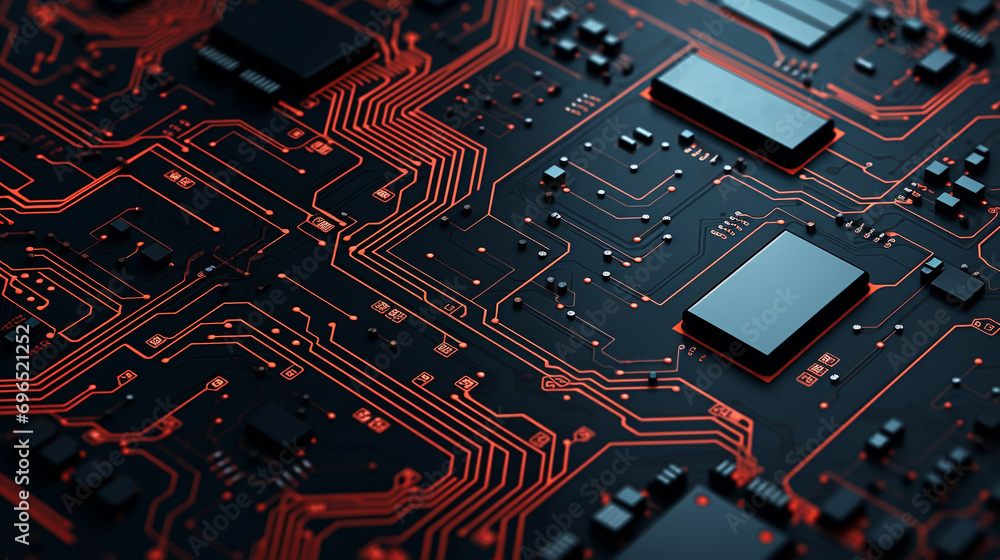 motherboard electric circuit layout, pattern texture Stock Photo