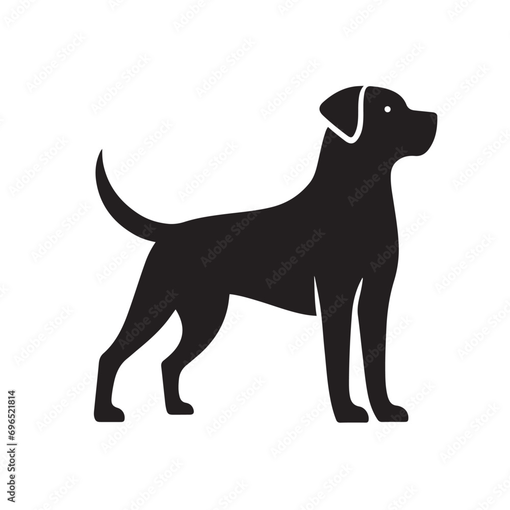 Dynamic Dog Play - Energetic Dog Silhouette in Playful Motion, Perfect for Conveying Movement and Joy
