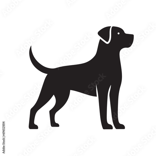 Dynamic Dog Play - Energetic Dog Silhouette in Playful Motion  Perfect for Conveying Movement and Joy 