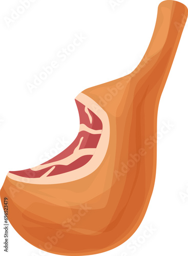 Bite jamon icon cartoon vector. Pig food ham. Meat spain dish photo