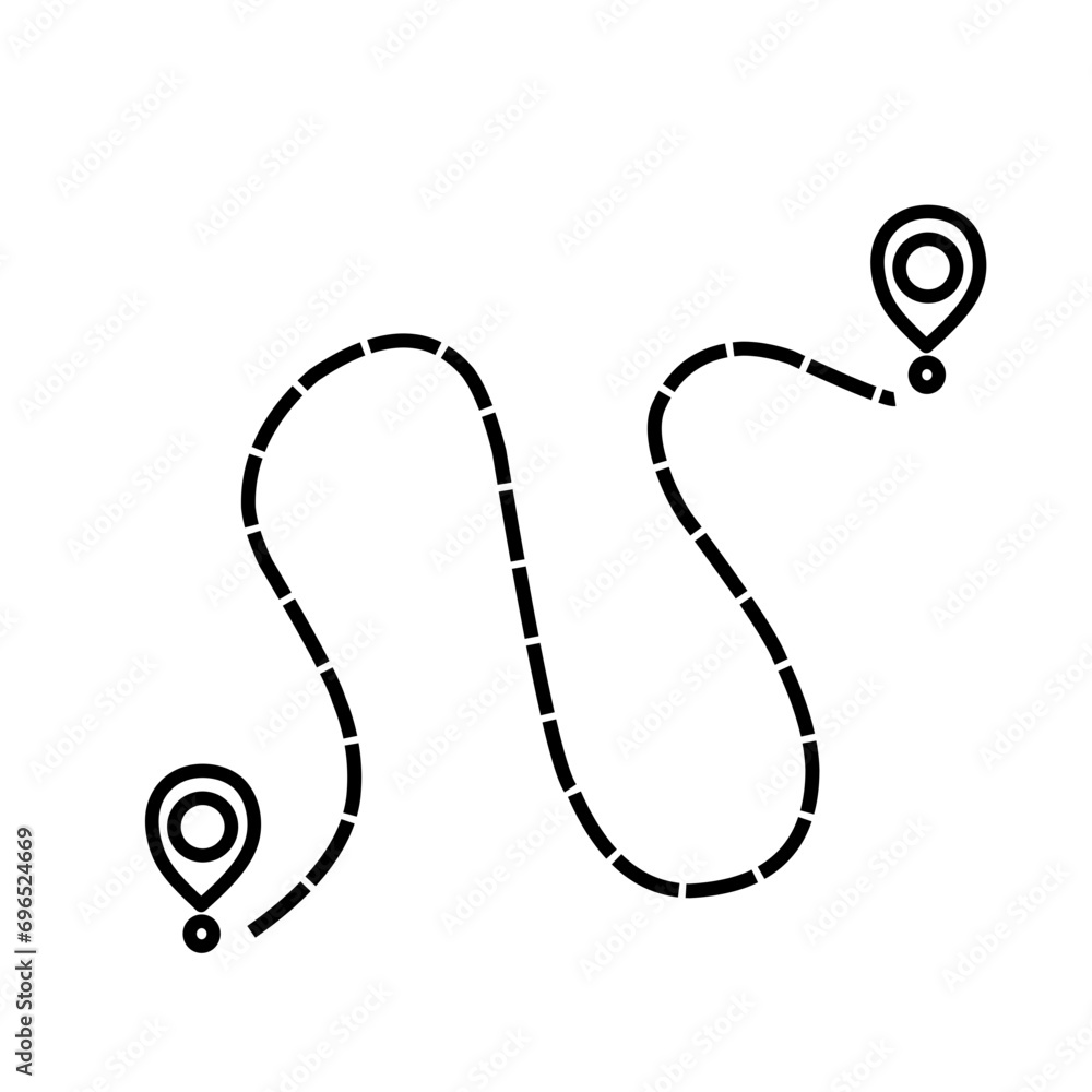 Pin Map Line Route Pin Map Line Route