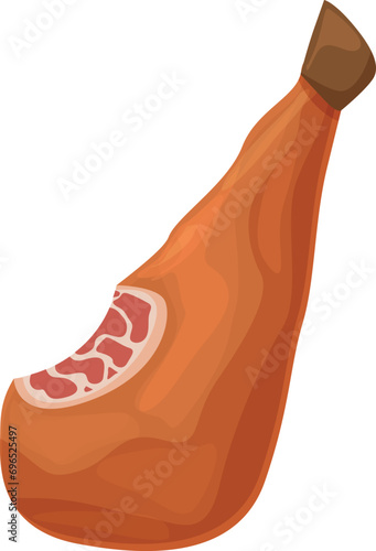 Tool market jamon icon cartoon vector. Swine meat. Slice animal photo