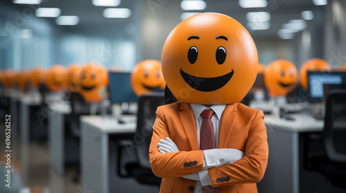 orange man with a smile