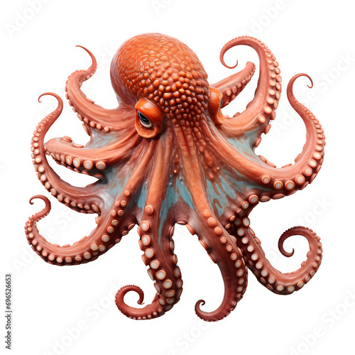 octopus isolated on transparent background Generative AI