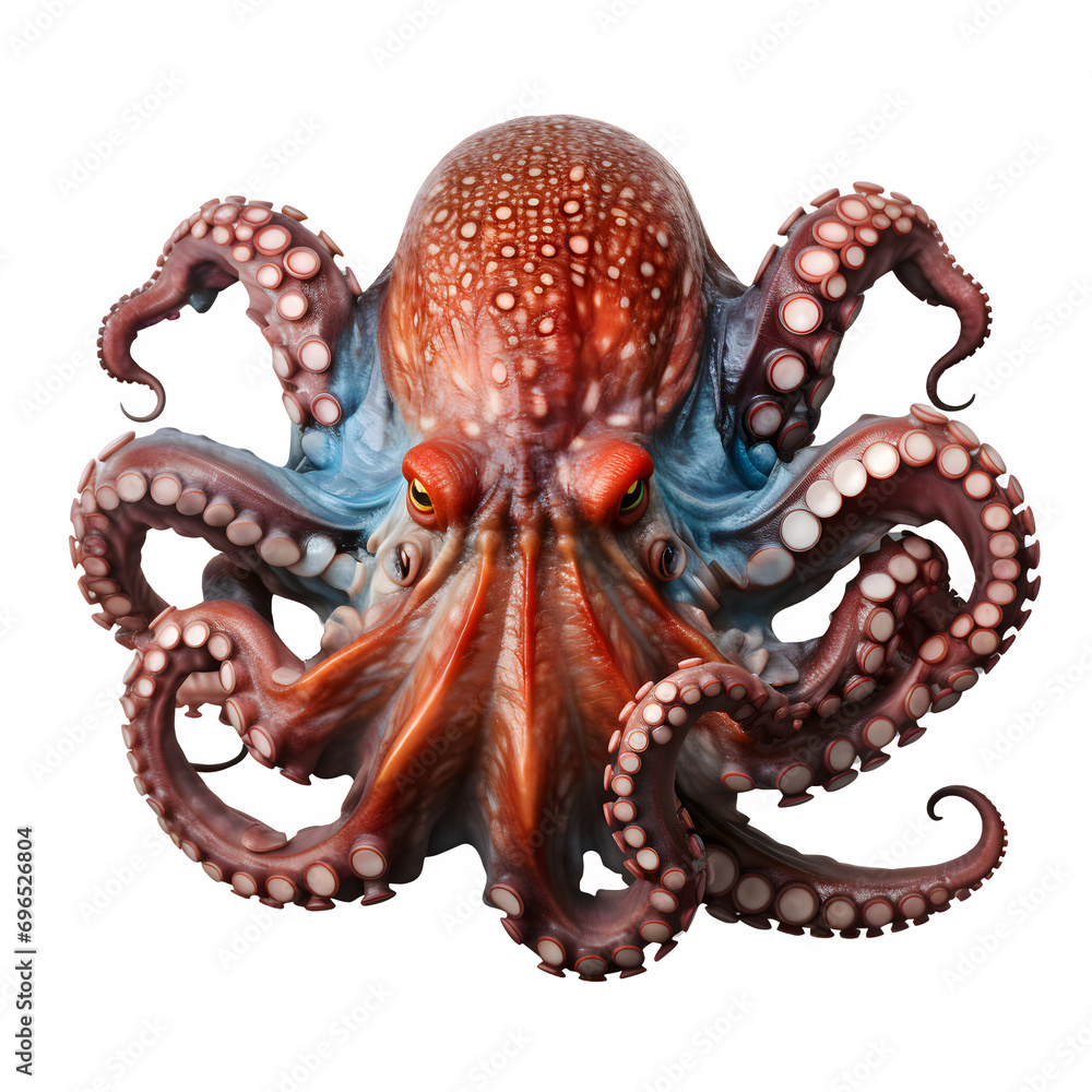 Fototapeta premium octopus isolated on transparent background Generative AI