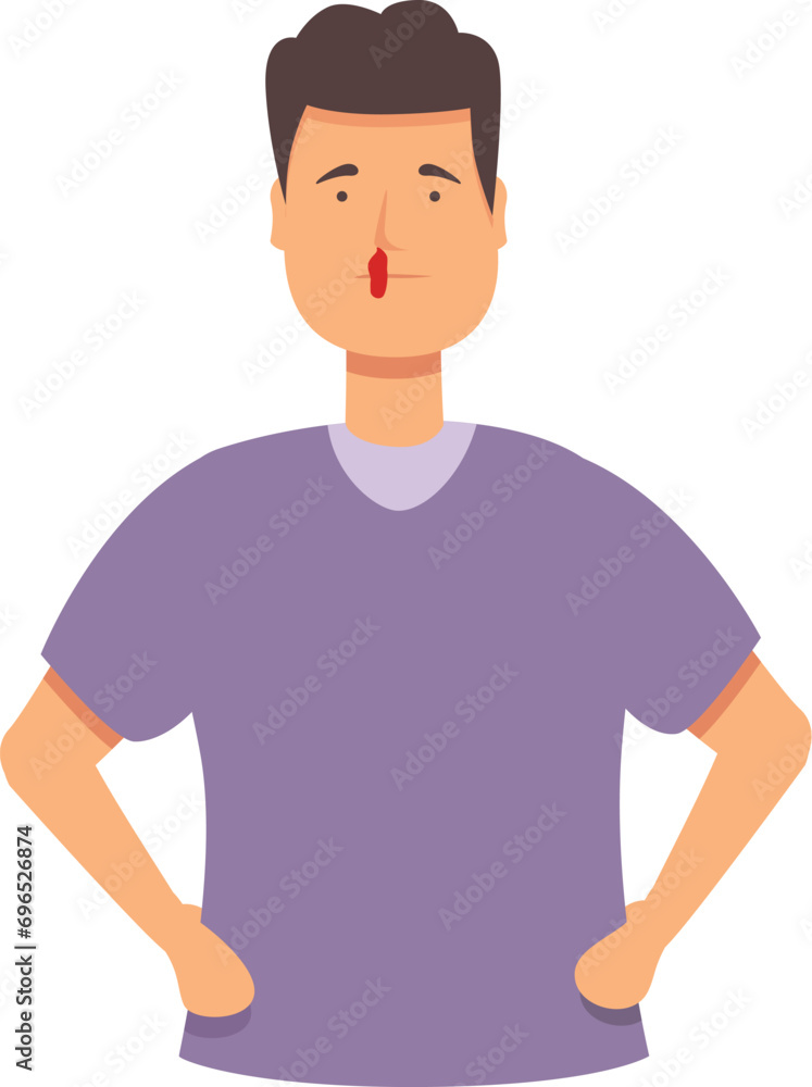 Face nose problem icon cartoon vector. Blood bleeding. Nasal disease Face nose problem icon cartoon vector. Blood bleeding. Nasal disease