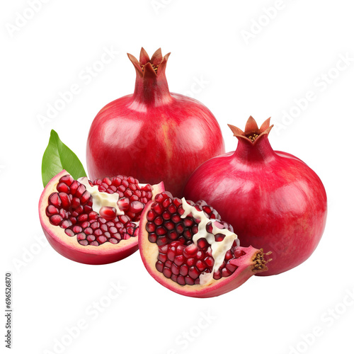 Natural and fresh Pomegranate isolated on transparent background