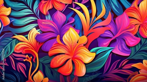 colorful tropical pattern background illustration, --ar 16:9 --style raw --v 5.2 Job ID: fc8cfbee-1c8b-41cd-94bf-080f2fdd83e6
