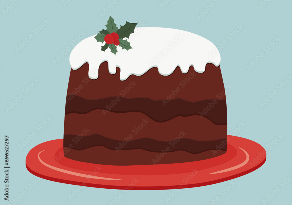 Christmas baking, cake with cream, panettone,Traditional New Year food, Christmas pudding Christmas baking, cake with cream, panettone,Traditional New Year food, Christmas pudding