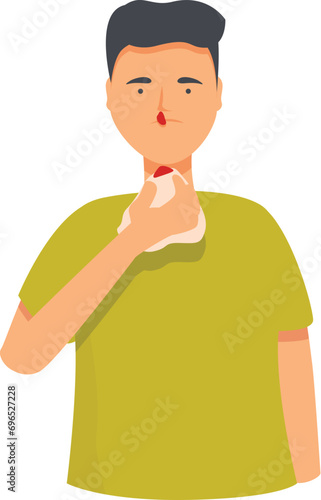 Nosebleed aliment icon cartoon vector. Face nose bleed. Sweat pain