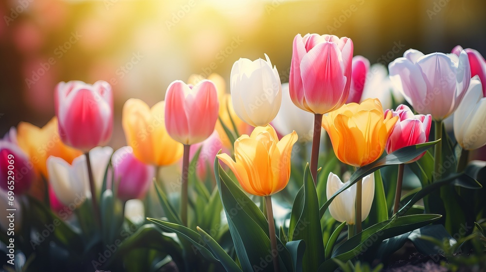 A lovely arrangement of tulips during the spring season.