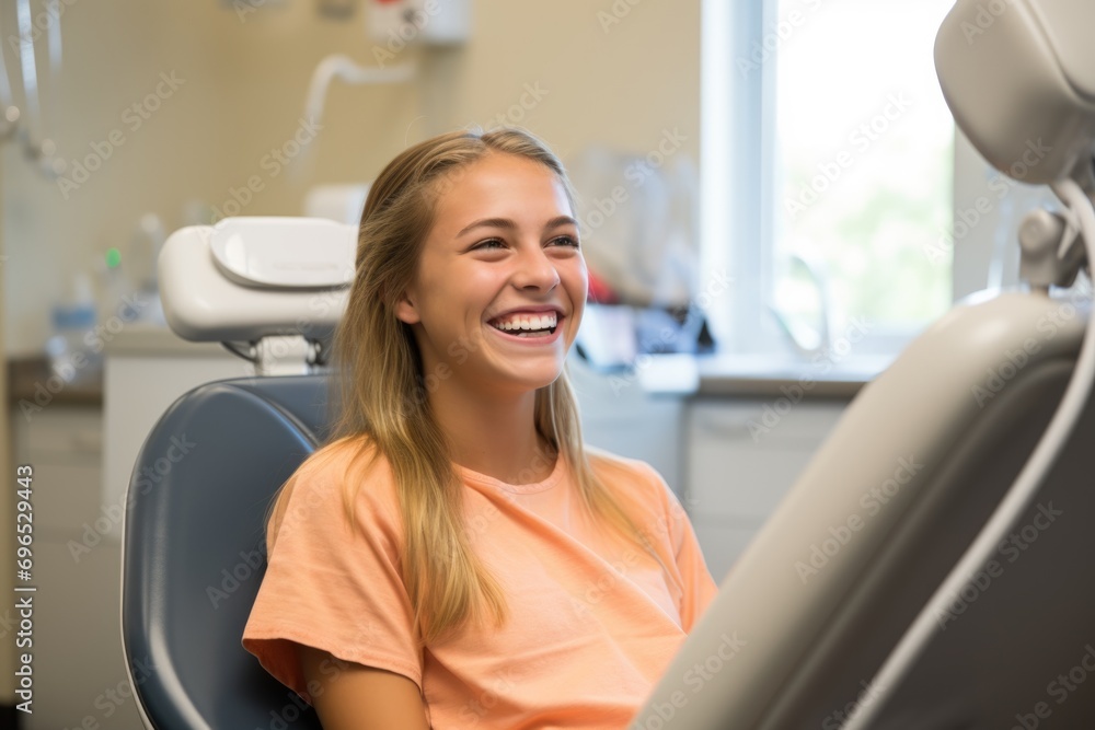 Portrait of a smiling young girl in the dentist office Portrait of a smiling young girl in the dentist office
