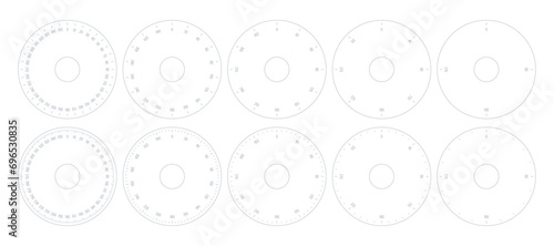 round 0-360 gauge sets. 0-360 dial sets. indicator, speed, dial sets
