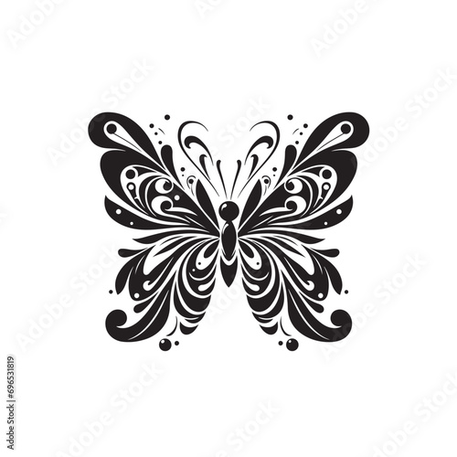 Graceful Butterfly Silhouette - Ephemeral Wings in Beautiful Contour
