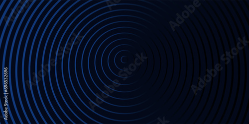 Abstract glowing circle lines on dark blue background. Geometric stripe line art design. Modern shiny blue lines. Futuristic technology concept. Suit for poster  cover  banner  brochure  arts