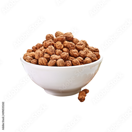 Natural and fresh nuts isolated on transparent background 