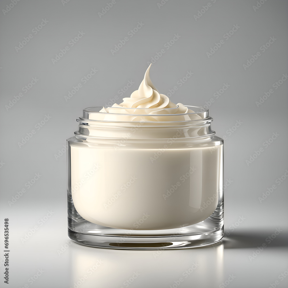 Plain mockup cream base isolated on plain background Plain mockup cream base isolated on plain background