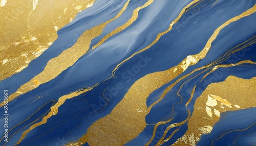 abstract blue with gold luxury marble texture premium background