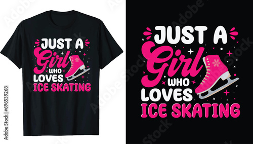 Roller derby Ice Skating T-shirt Design, Ice winter sports skates T-shirt design