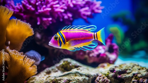 The coral is home to multicolored tropical fish. © Ruslan
