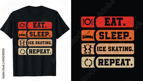 Roller derby Ice Skating T-shirt Design, Ice winter sports skates T-shirt design