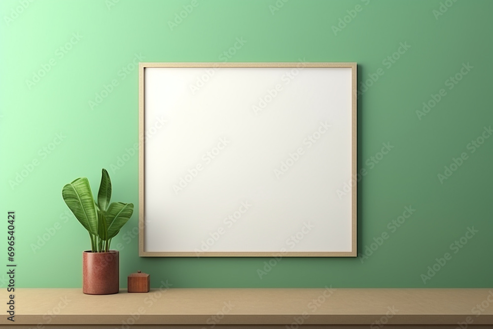A delicate beech frame on a bright olive wall, with a blank crimson mockup, set in a gentle emerald light, empty blanked mockup, 8k, A delicate beech frame on a bright olive wall, with a blank crimson mockup, set in a gentle emerald light, empty blanked mockup, 8k,