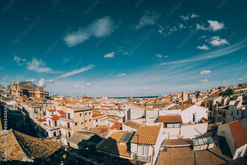 A panoramic view over the rooftops of Palermo