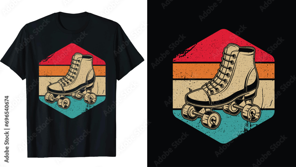 Φωτογραφία Roller derby Ice Skating T-shirt Design, Ice winter sports skates T-shirt design