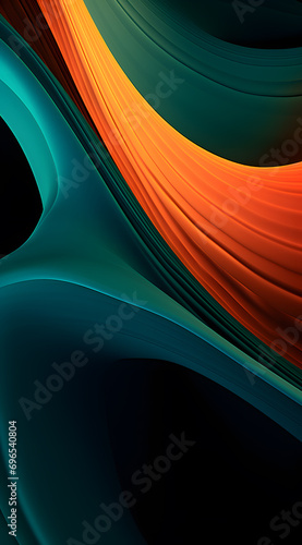 abstract wave background with green and orange colors
