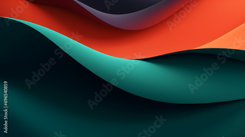 abstract wave background with green and orange colors