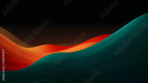 abstract wave background with green and orange colors