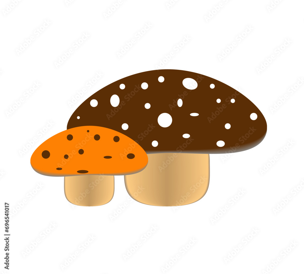 Cartoon mushrooms. Vector illustration, print for background, print on fabric, paper, wallpaper, packaging. Cartoon mushrooms. Vector illustration, print for background, print on fabric, paper, wallpaper, packaging.