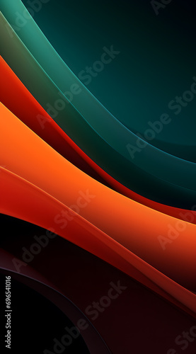 abstract wave background with green and orange colors