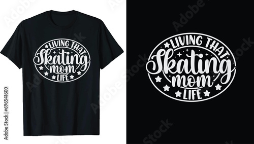 Roller derby Ice Skating T-shirt Design, Ice winter sports skates T-shirt design
