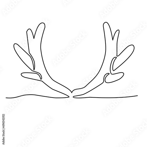 continuous line drawing of deer antler
