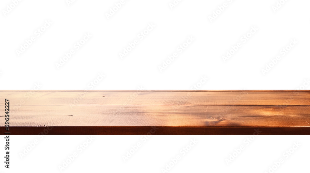 Rustic Empty blank wood tabletop isolated on transparent background, for product promotion placement, marketing display product, png