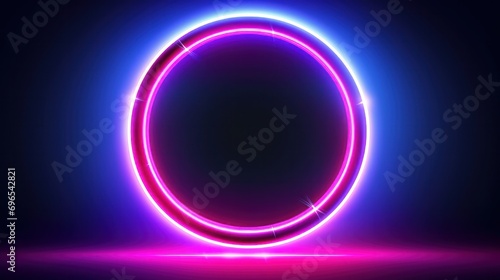 Luminous circle. synth wave