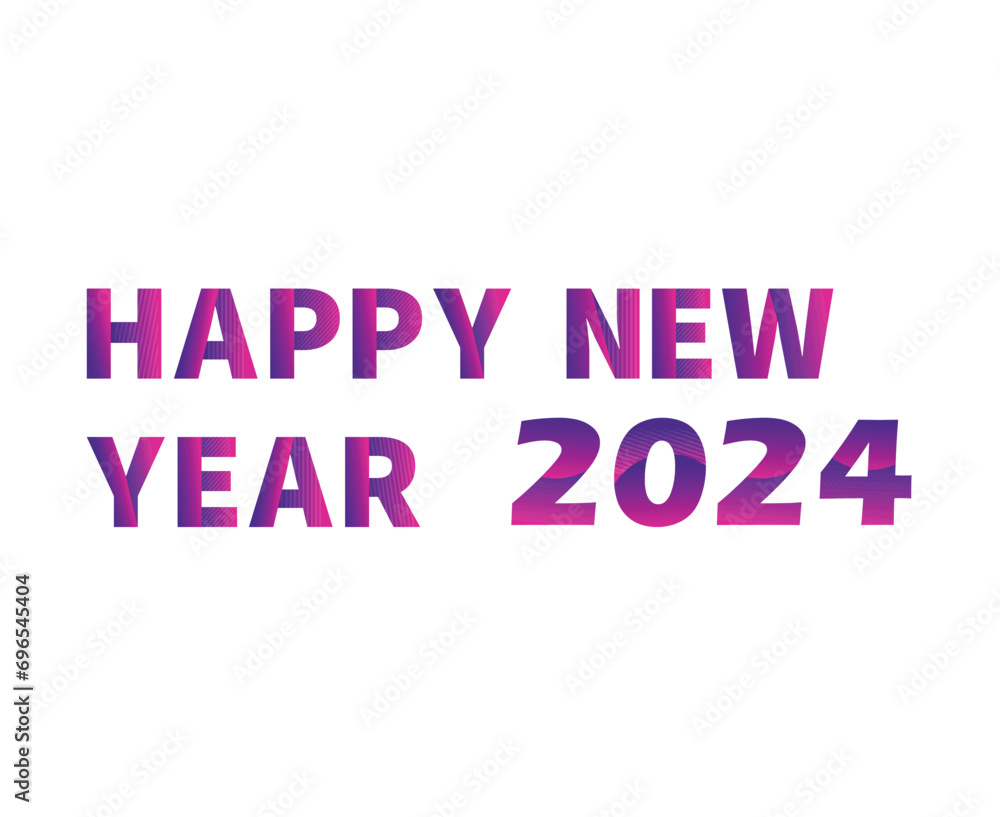 Happy New Year 2024 Abstract Purple Graphic Design Vector Logo Symbol Illustration Happy New Year 2024 Abstract Purple Graphic Design Vector Logo Symbol Illustration