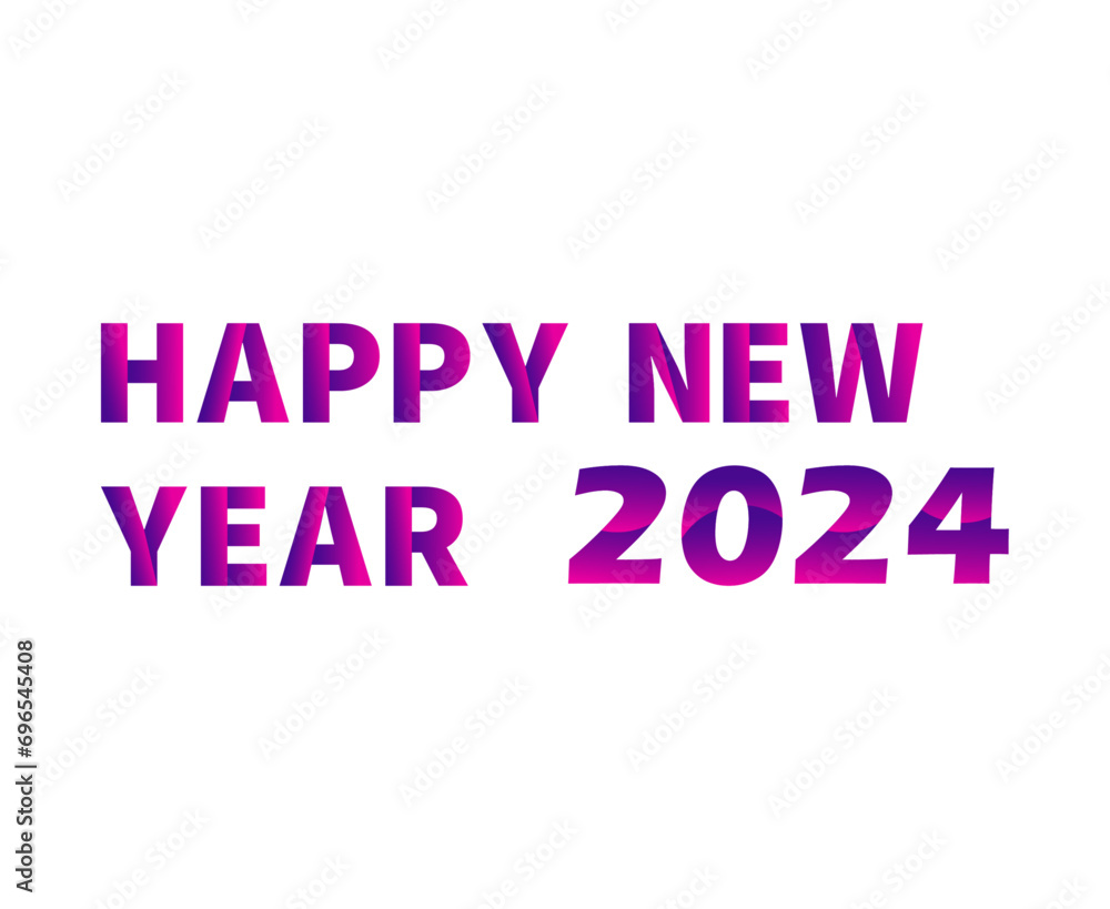 Happy New Year 2024 Abstract Purple Graphic Design Vector Logo Symbol Illustration Happy New Year 2024 Abstract Purple Graphic Design Vector Logo Symbol Illustration