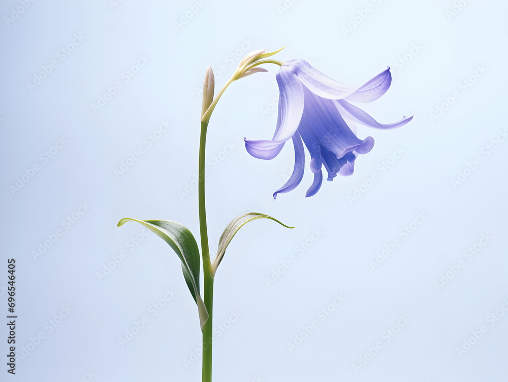 Bluebell flower in studio background, single bluebell flower, Beautiful flower, ai generated image
