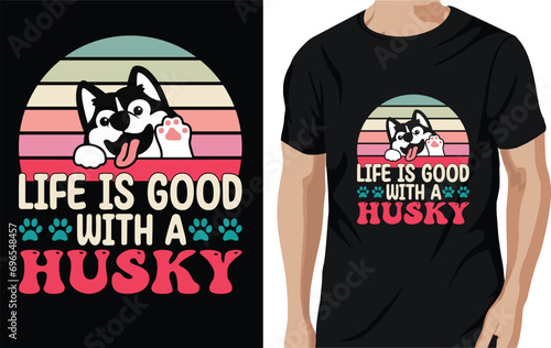 husky t-shirt design